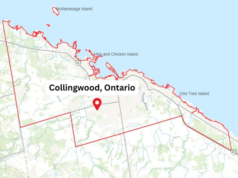 map of collingwood, ontario