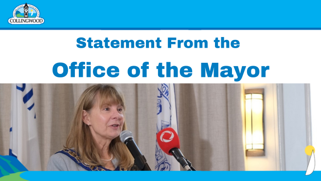 Statement from the Office of the Mayor with a photo of Mayor Yvonne Hamlin