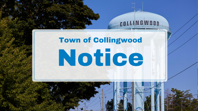 Collingwood water tower in background against a blue sky