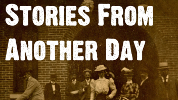 Sepia toned photograph of 19th century people.