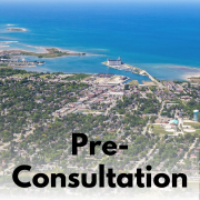 aerial of Collingwood with text "pre-consultation"