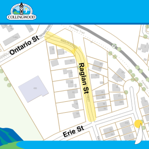 Map of Raglan Street highlighted